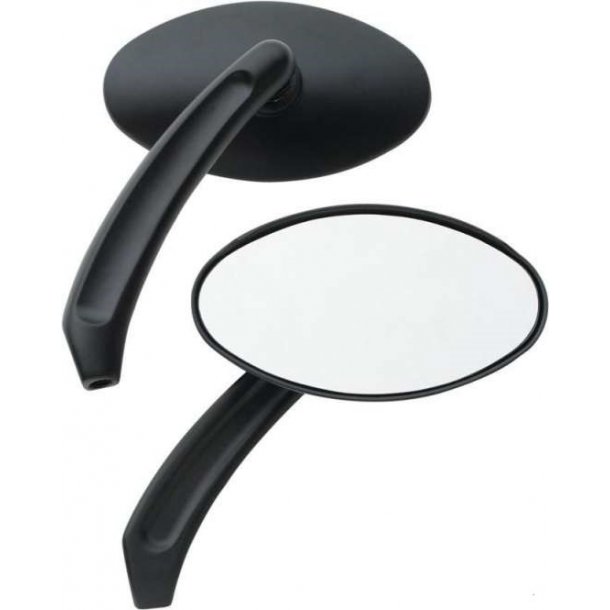 OVAL BILLET MIRROR SET BLACK