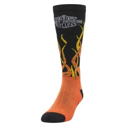H-D FLAMES MID CALF SOCK STR. L