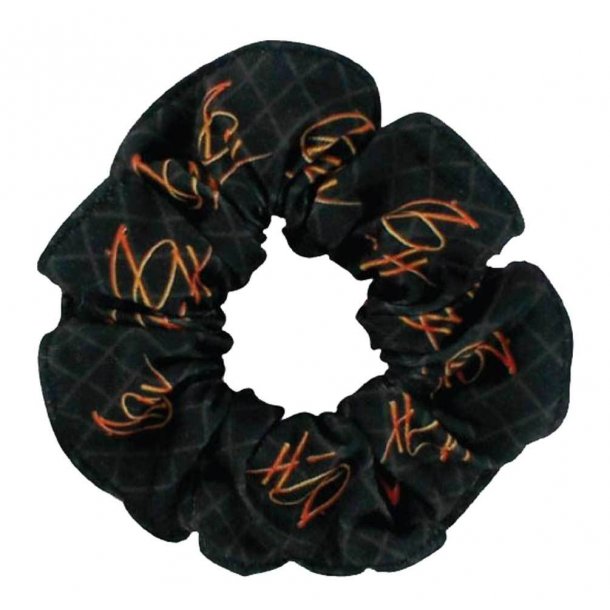 Harley-Davidson Women's Spark H-D Hair Scrunchie, Black &amp; Orange