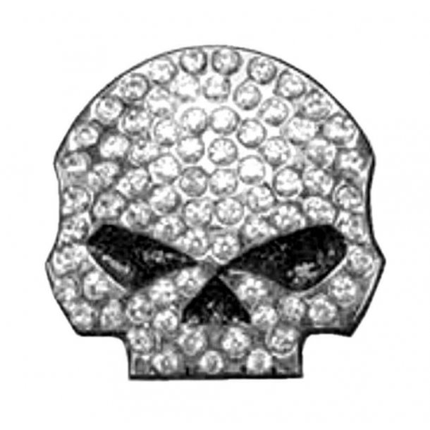 3D Studded Rhinestone Willie G Skull Pin