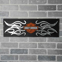 Bar &amp; Shield Flames Pub Sign