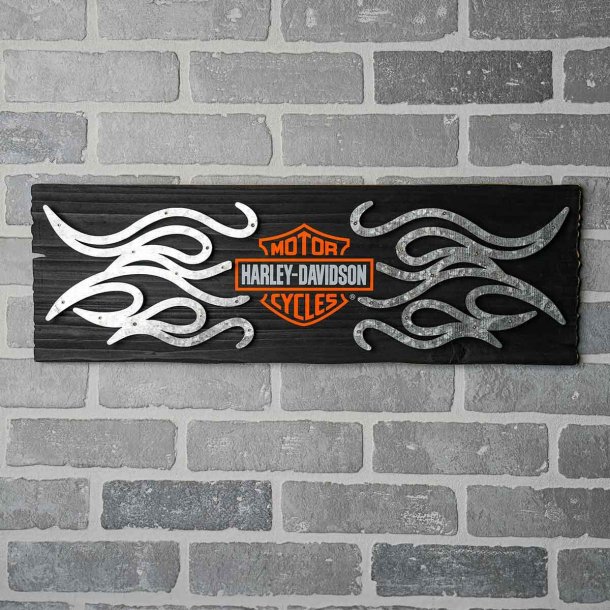 Bar &amp; Shield Flames Pub Sign