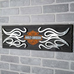 Bar &amp; Shield Flames Pub Sign