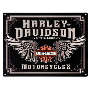 H-D WINGED BAR & SHIELD TIN SIGN