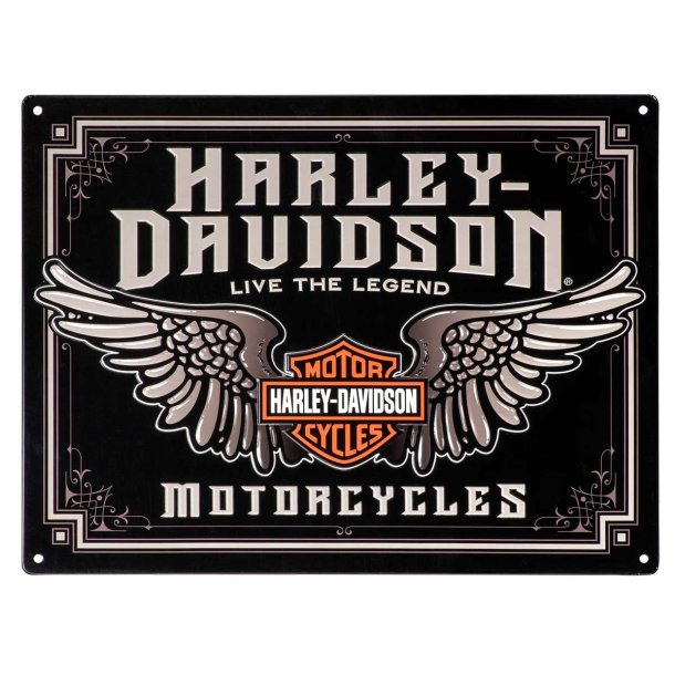 H-D WINGED BAR &amp; SHIELD TIN SIGN