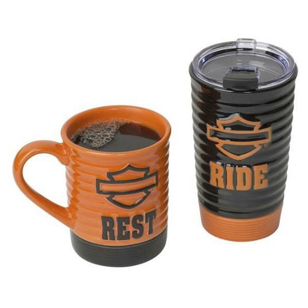 Ride &amp; Rest Travel / Coffee Ceramic Mug Set