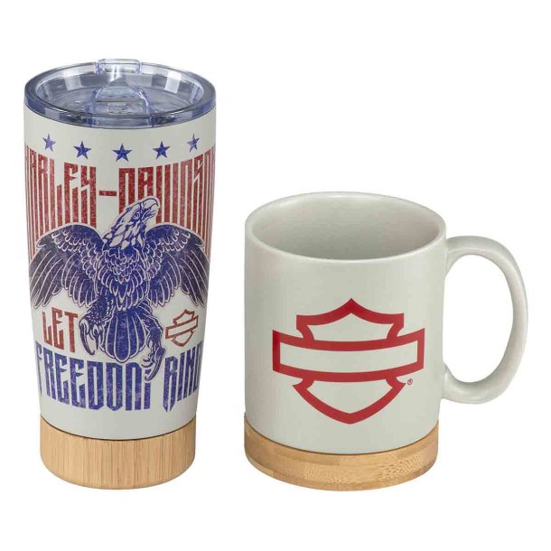 H-D 1970s Eagle mug + Travel mug set