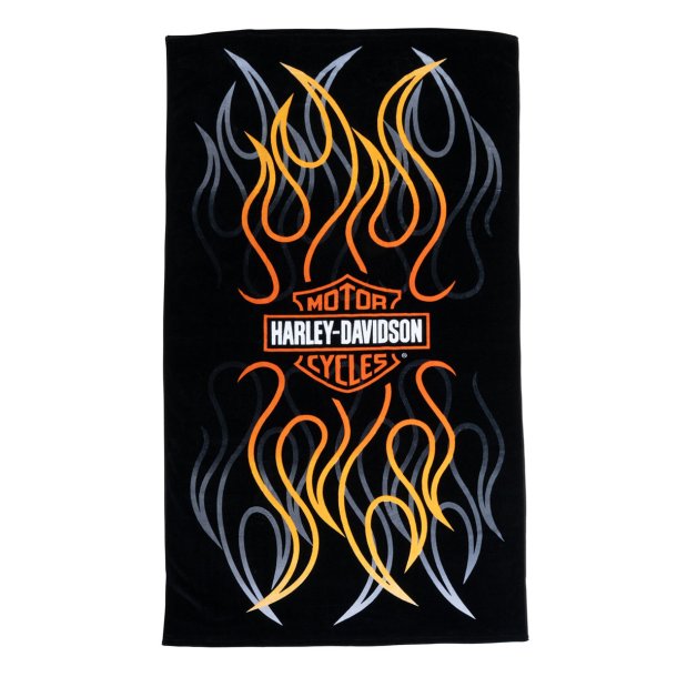 H-D B&S FLAMES BEACH TOWEL