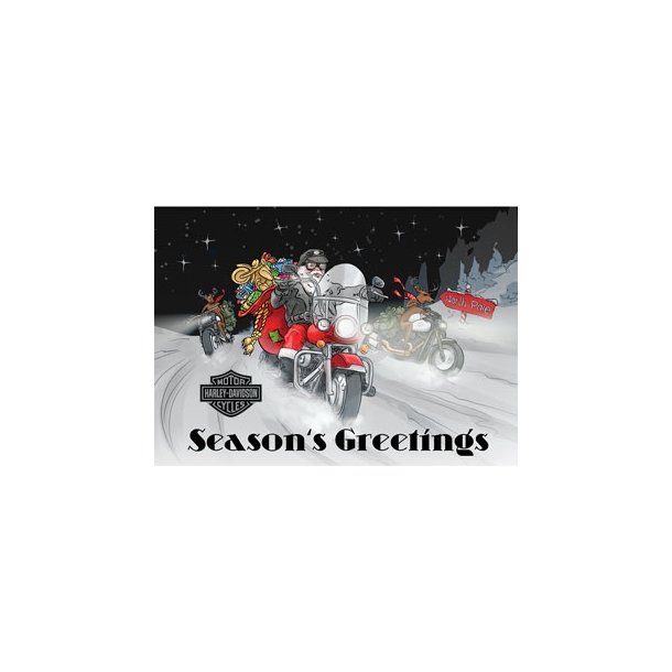 Winter Biker Santa Boxed Holiday Cards