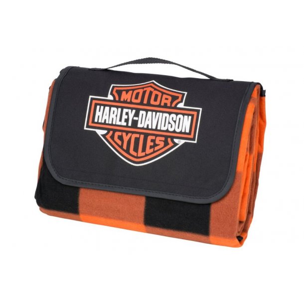 BAR &amp; SHIELD FOLDING PLAID PICNIC BLANKET TOTE