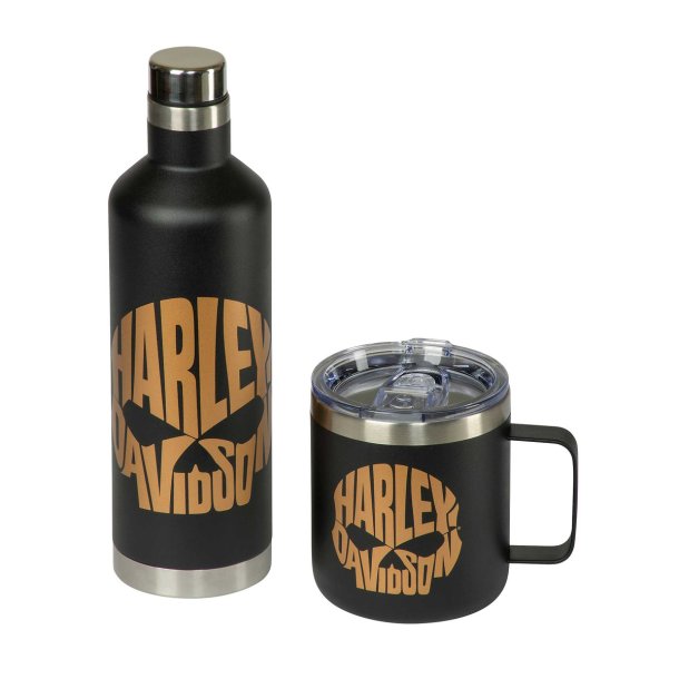 COPPER SKULL TRAVEL MUG &amp; WATER BOTTLE SET