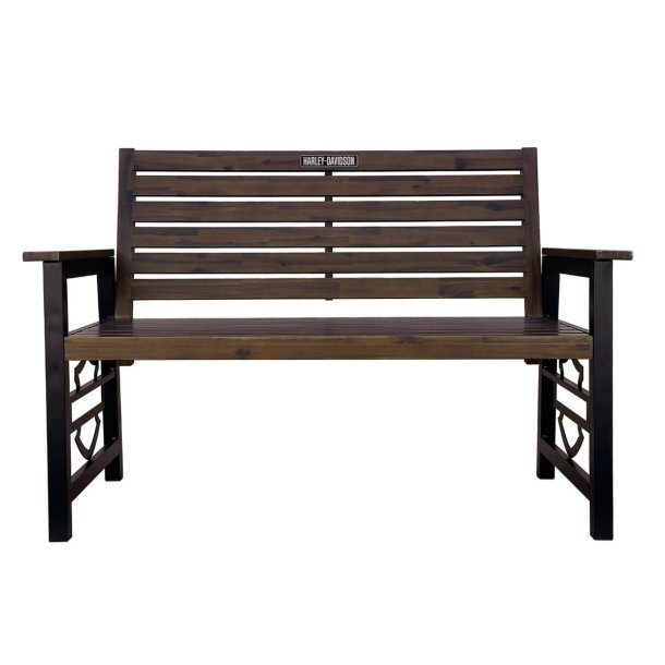 Open Bar &amp; Shield Outdoor Bench