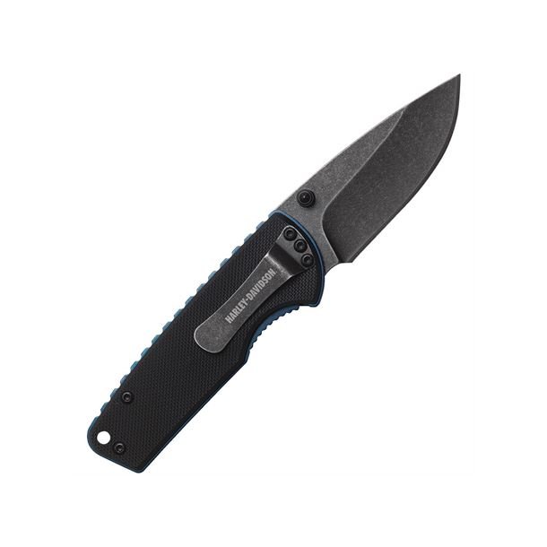 Blue Titanium Liner Black Tec X Harley-Davidson Knife