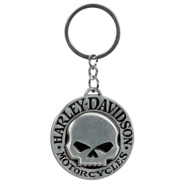 Domed Skull Metal Key Chain