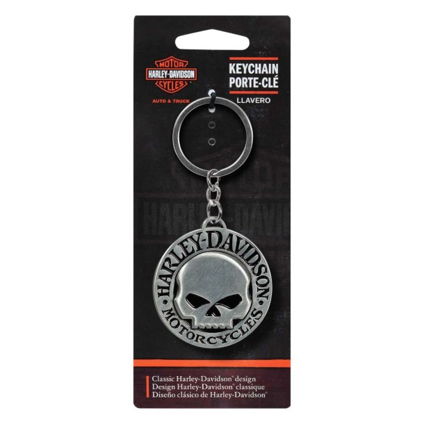 Domed Skull Metal Key Chain