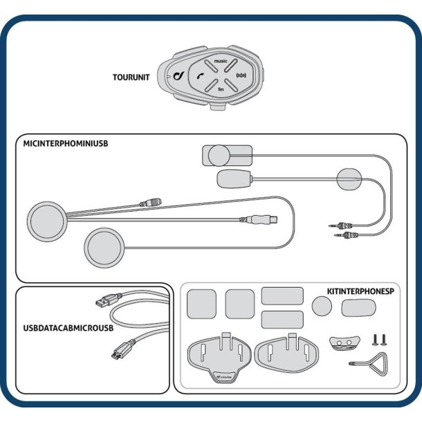 Interphone Tour Bluetooth-kommunikationssystem - Single