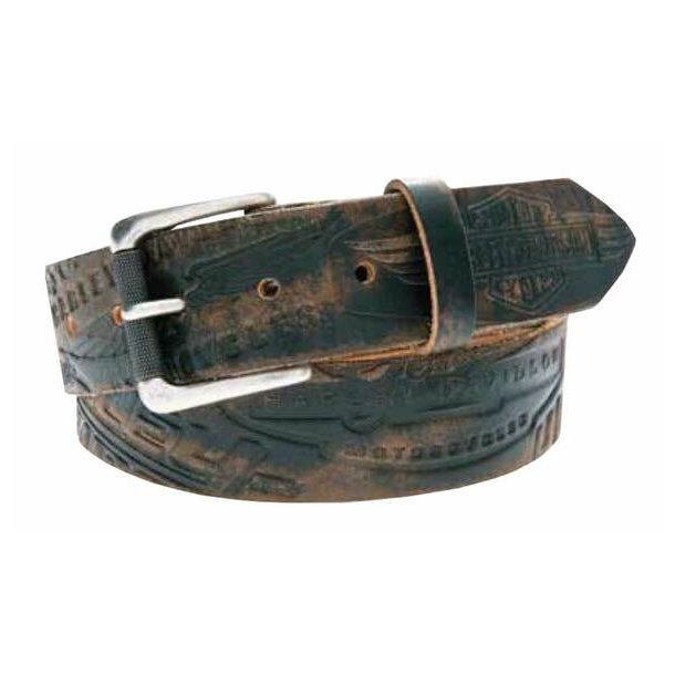 Distressed Freedom Machine Leather Brown Belt