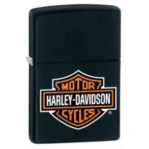 H-D B&S MAT BLK ZIPPO