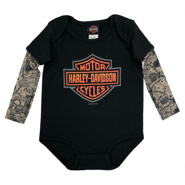 Infant Boys' Black Creeper with Tattoo Sleeves