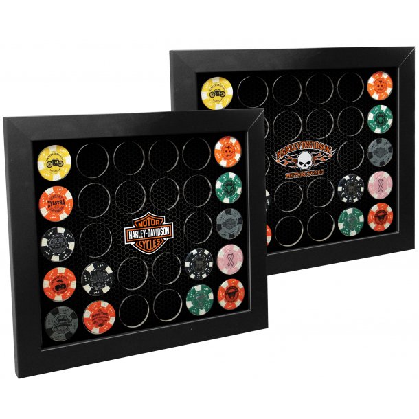 Harley-Davidson Black Poker Chip Collector_s Frame