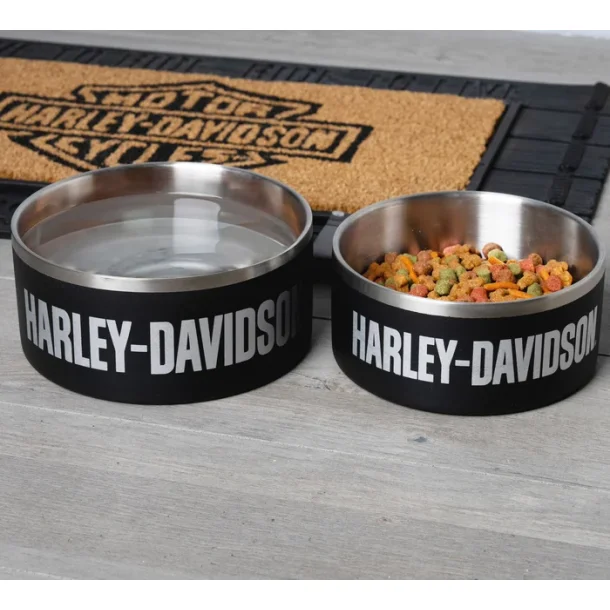 H-D BLACK STAINLESS STEEL PET BOWL - LARGE