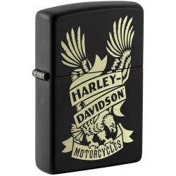 H-D GOLD EAGLE MAT BLK ZIPPO