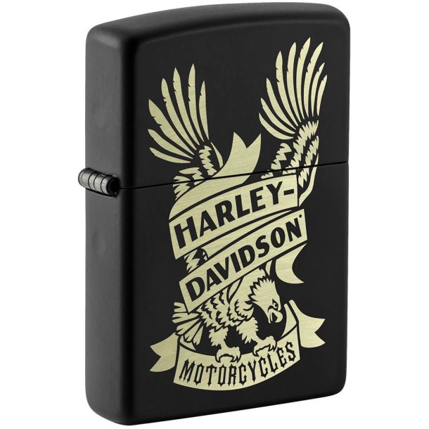 H-D GOLD EAGLE MAT BLK ZIPPO
