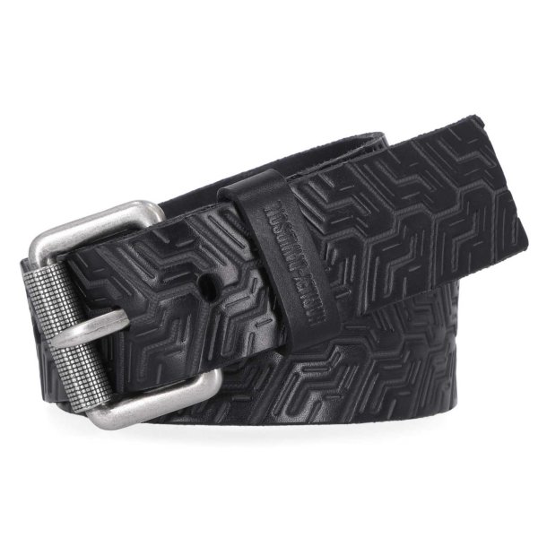 H-D Men's Embossed Tire Tread Genuine Leather Belt