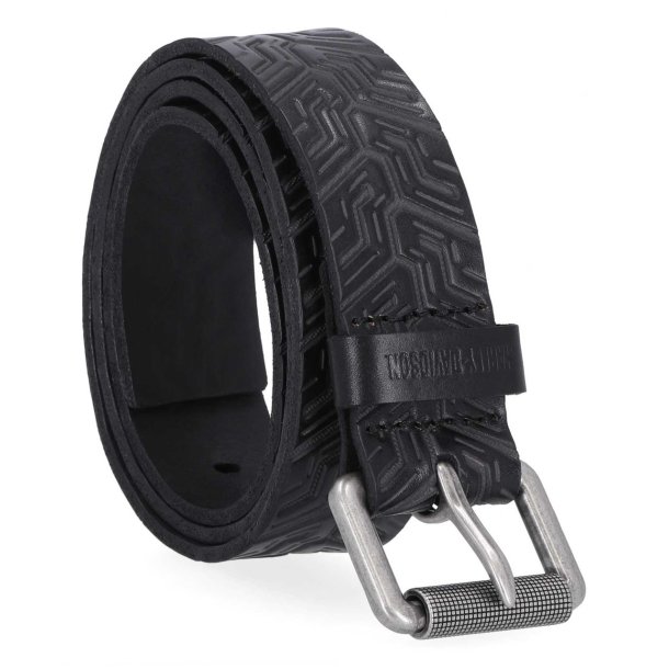 H-D Men's Embossed Tire Tread Genuine Leather Belt