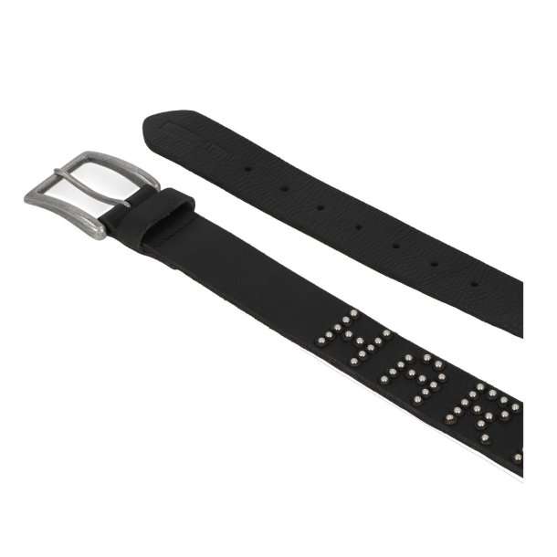 Women's Heat Embossed Logo Genuine Leather Belt 