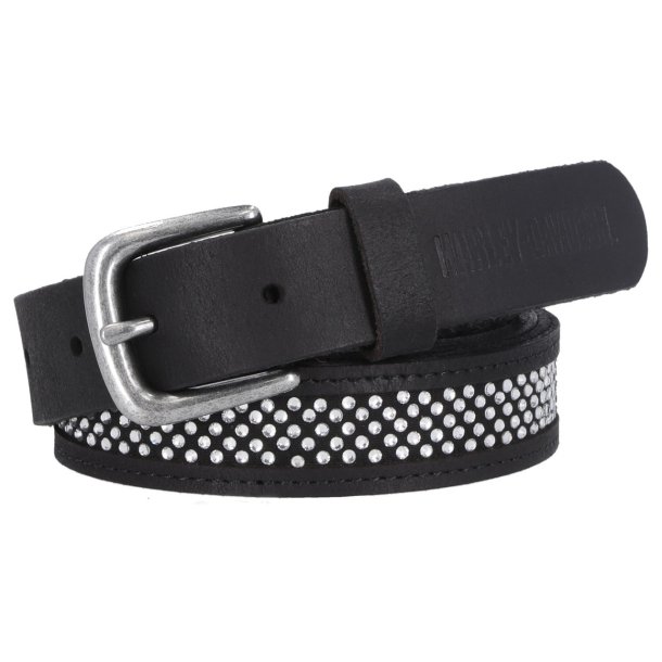 Women's Embellished Rhinestone Genuine Leather Belt 