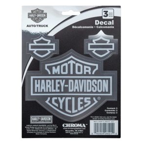 Bar & Shield Logo Chrome Effect Decals - Chrome