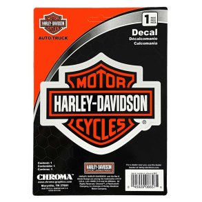 Harley-Davidson Bar & Shield Logo Vinyl Decal - Orange & Black