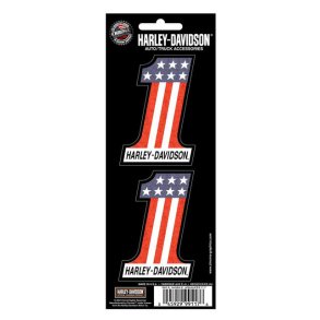 #1 Red White Blue 2-Piece Holographic Decal