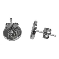 Black Enamel Willie G Skull Silver Earrings