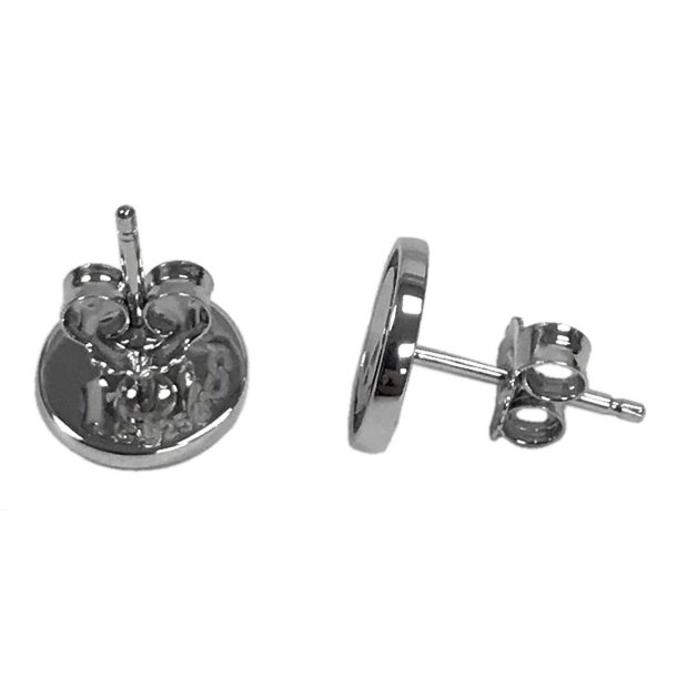 Black Enamel Willie G Skull Silver Earrings