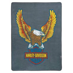  Folding Fleece Blanket, Vibrant Bar &amp; Shield Eagle - Grey