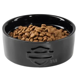 Open B&S Ceramic Pet Bowl - Black 