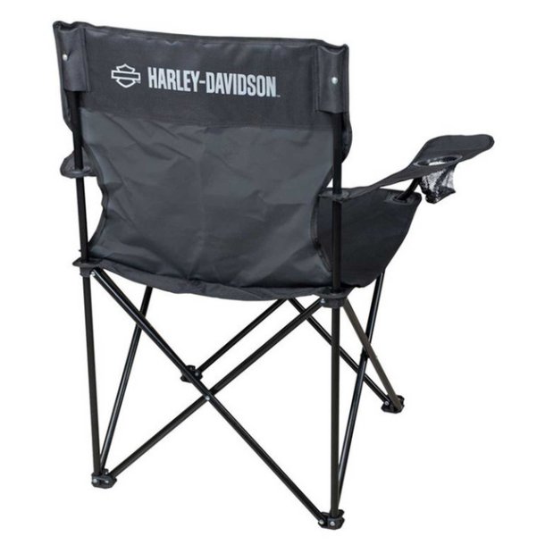Harley-Davidson Open Bar &amp; Shield Folding Chair w/ Storage Bag - Black