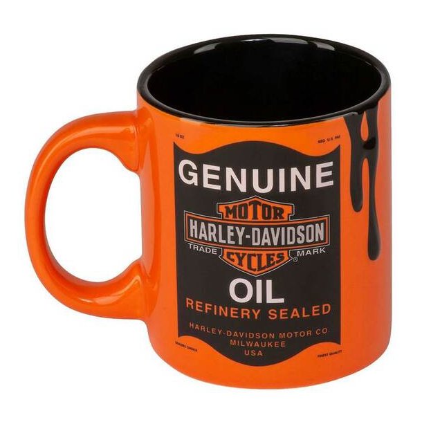 Harley-Davidson Oil Can Drip Ceramic Mug