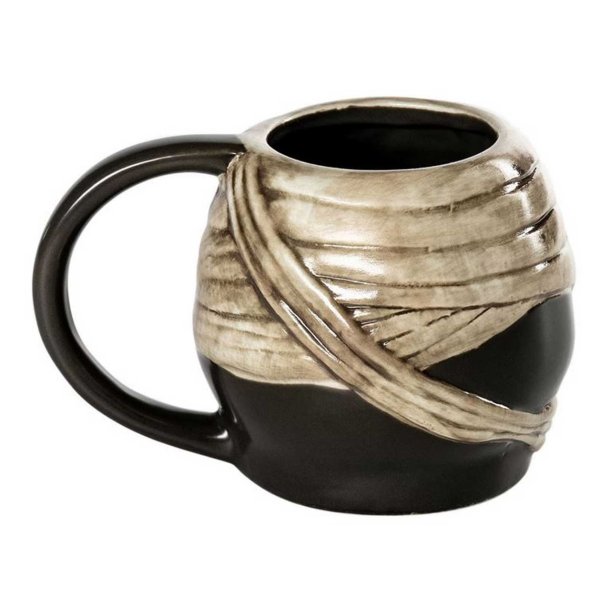 Open Bar &amp; Shield Sculpted Mummy Skull Mug