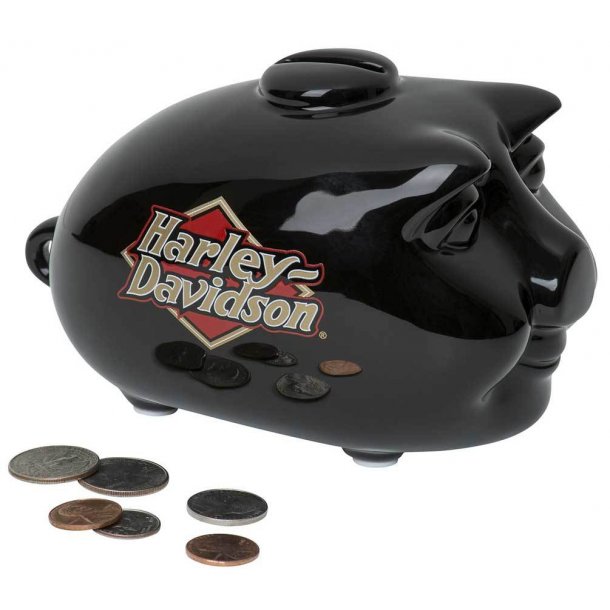 Harley-Davidson Core H-D Logo Ceramic Mini Hog Bank - Gloss Black