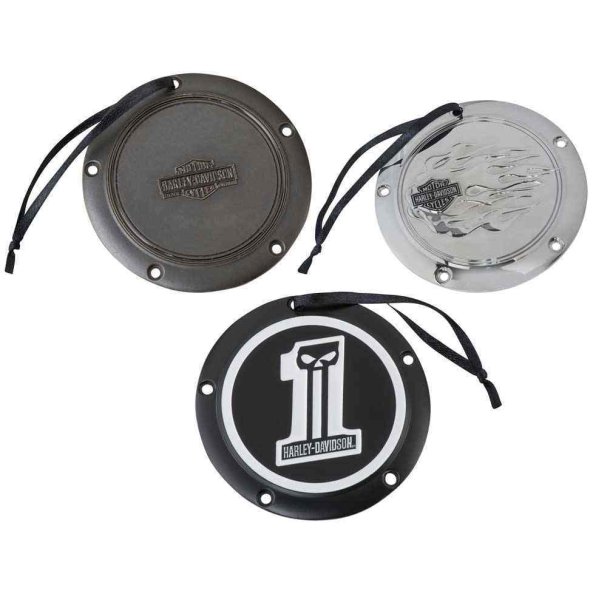 Harley-Davidson Winter Derby Cover Pewter Ornament Set, Set of 3