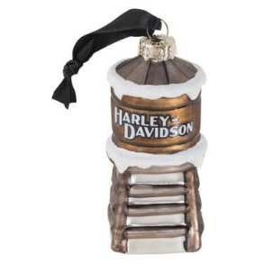  BLOWN GLASS WATER TOWER ORNAMENT