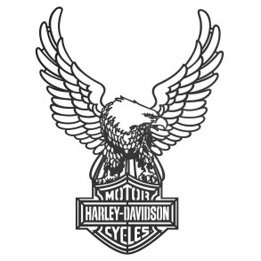  Bar & Shield Logo Eagle Outdoor Metal Wall Art - Solid Black