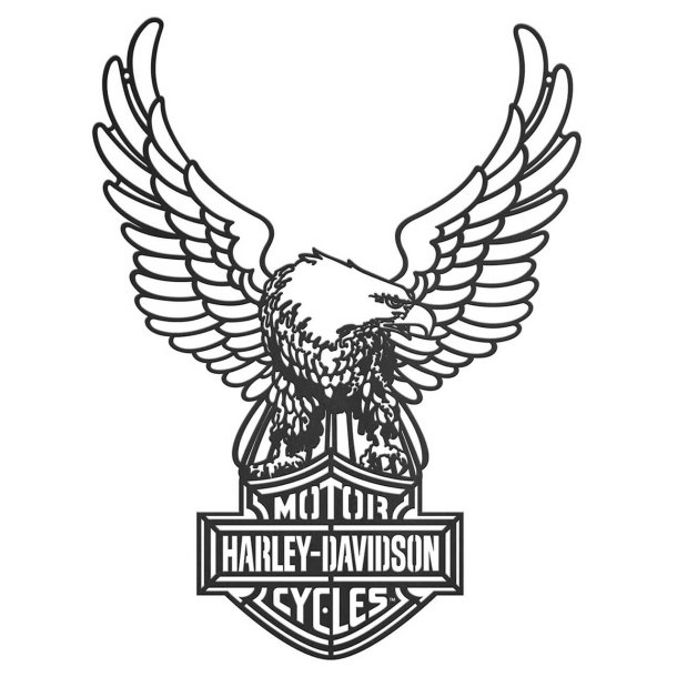  Bar &amp; Shield Logo Eagle Outdoor Metal Wall Art - Solid Black