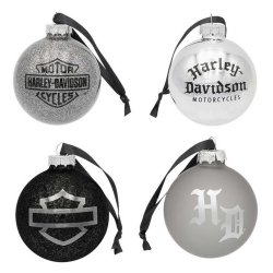 Old English H-D Logos Holiday Ornament Set - Set Of 4