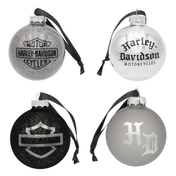 Old English H-D Logos Holiday Ornament Set - Set Of 4
