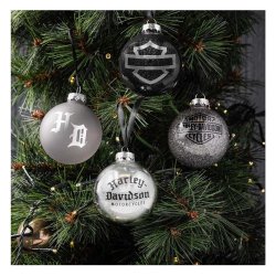Old English H-D Logos Holiday Ornament Set - Set Of 4