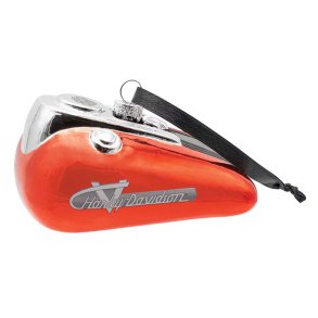 Vintage 1955 Gas Tank Holiday Ornament, Blown Glass - Orange